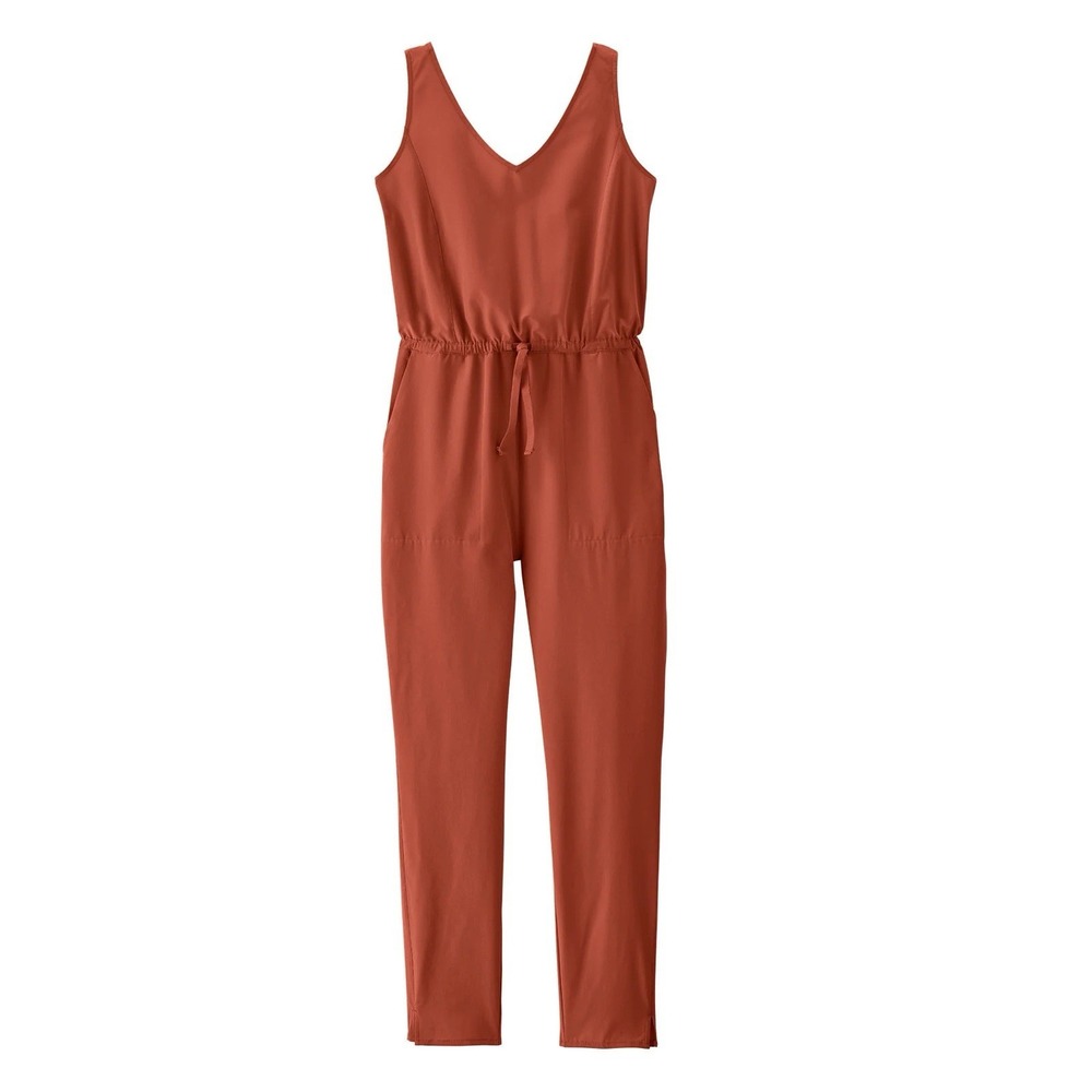 Patagonia Fleetwith Romper Jumpsuit Pockets Ankle Length Mangrove Red Size M